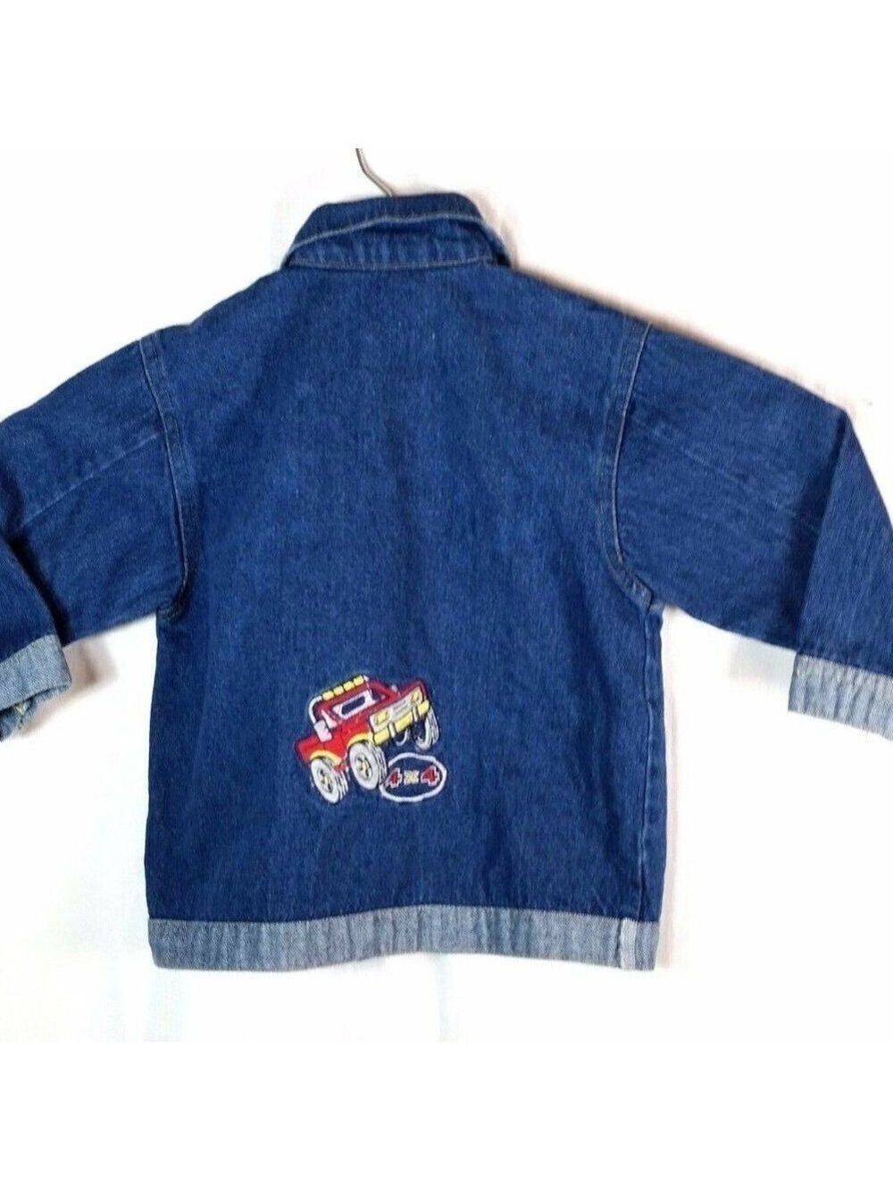𝅺BOYS Trucker Jean Jacket Blue Embroidered Size 24 Months